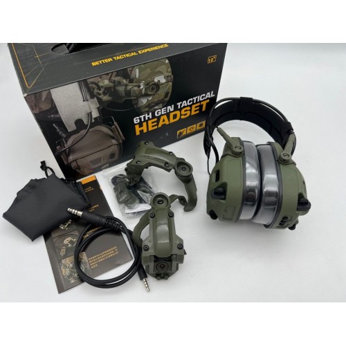 6TH GEN TACTICAL HEADSET тактическая гарнитура, звукосниматель и шумоподавление, активные в Архангельске