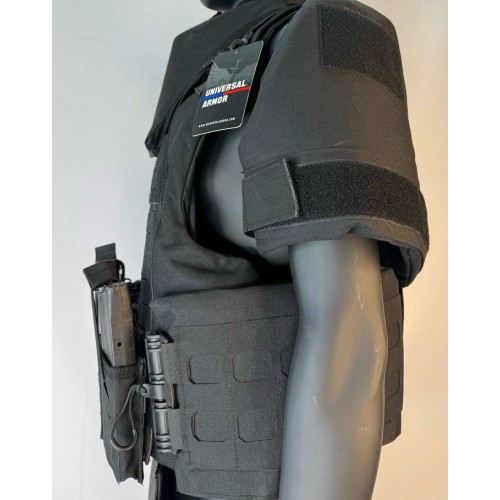Бронежилет разгрузочный UNIVERSAL ARMOR в Архангельске (СВМПЭ + бронеплиты Бр5 класса) черный